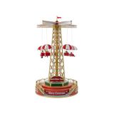Avilia Geanimeerde kerstcarrousel met muziek en ledlampen, ideaal voor de decoratie van huis of kerstdorp tijdens het kerstfeest, handbeschilderd, geschikt voor alle interieurs, 44,5 x 24,5 x 24,5 cm