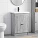 Maison Exclusive Ensemble de meubles de salle de bain exclusif - Gris Sonoma, dimensions 56 x 37,5 x 81 cm, fabriqué en bois composite