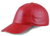 Urban 5884® - 100% echt Lams leer - GEEN PU - Leren Pet - Verstelbaar - Unisex - Baseball Cap - Rood - One Size