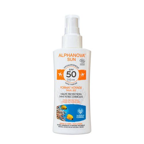 Alphanova Sun Vegan BIO SPF 50 Spray TRAVEL Gevoelige Huid