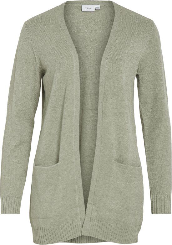 VILA VIRIL OPEN L/S KNIT CARDIGAN - NOOS Dames Vest - Maat XXL - Oil Green;Melange