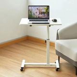 Bureau réglable pour ordinateur portable avec roulettes pivotantes à 360°, noir