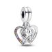 PANDORA Puzzleteil Herzen Teilbarer Freundschafts- Charm-Anhänger aus Sterling Silber mit Zirkonia - Kompatibel mit PANDORA Moments Armbänder
