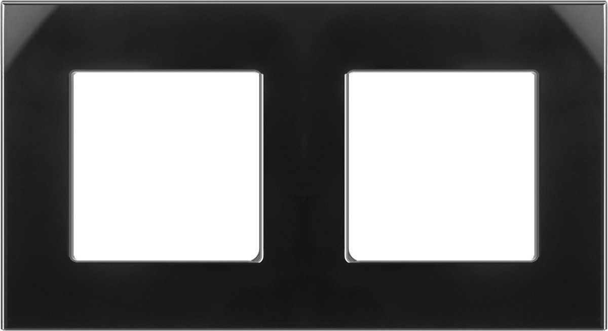 MacLean 2-voudig glasraampaneel 157x86mm voor wandcontactdoos Modulaire wandcontactdoos Inbouw- Zwart