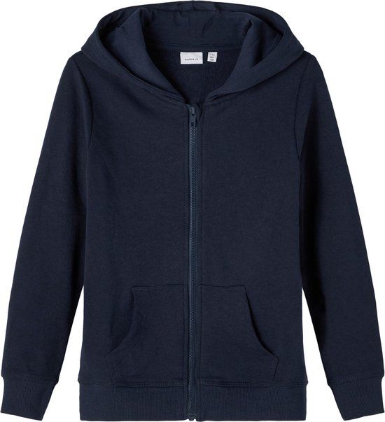 NAME IT NKMNESWEAT CARD W HOOD BRU NOOS Jongens Vest - Dark Sapphire - Maat 158/164