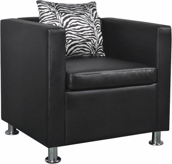 vidaXL Fauteuil kunstleer zwart