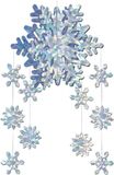 Merkloos 3D sneeuwvlok hangdecoratie mobiel - iriserend - 56 cm - winter thema versiering