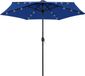 vidaXL Parasol met LED-verlichting en aluminium paal 270 cm azuurblauw