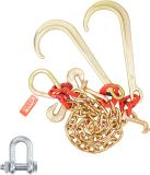 VEVOR 10mmx60cm G80 Trekketting J-Haak V-Ketting Transportketting 7074kg