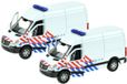 Welly Speelgoed Mercedes Politie auto - 2x - Blanc - Métal - 11 cm - Model Sprinter