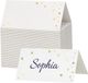 Partydeco Naamkaartjes / plaatskaartjes sterren - Bruiloft - wit / goud - 100 stuks - 9 x 5,5 cm