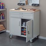 Mendler Servante d'atelier HWC-R18 - Compartiments de rangement en acier | Chariot à outils, verrouillable, roulettes, compartiments de rangement, tiroirs