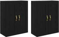 vidaXL Wandkast - 2 stuks - Zwart Eiken - 69,5 x 34 x 90 cm - Bewerkt hout