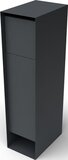Pakun Vrijstaande Brievenbus - Zwartgrijs RAL 7021 - 120cm Hoog - Met Slot