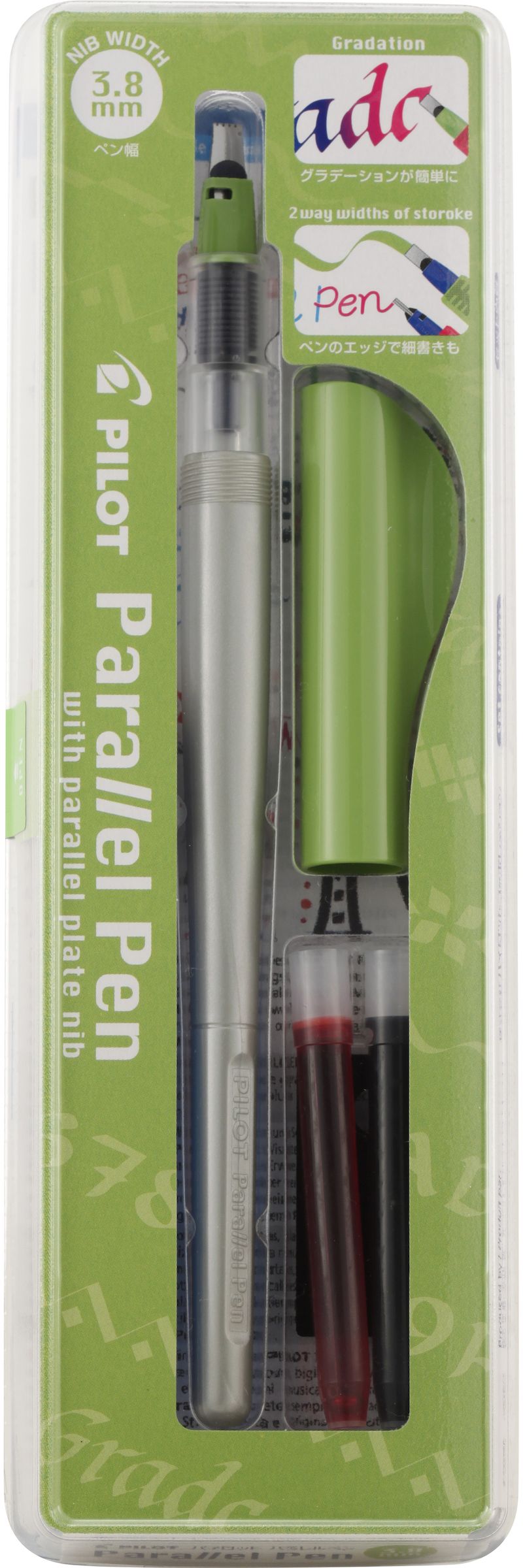 Pilot Parallel Pen Kalligrafiepen - 3.8mm - Zwart/Rood/Groen - 1 stuk