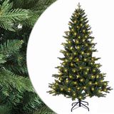 vidaXL - Kunstmatige - Hinged - Kerstboom - 120 - cm - 150 - LED's - Warmwit