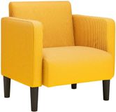 vidaXL Fauteuil met armleuningen 54 cm corduroy stof lichtgeel