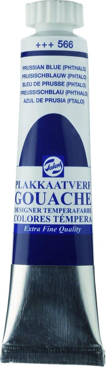 Talens Gouache extra fine plakkaatverf 566 pruisischblauw phtalo 20 ml