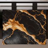 PETTI Artigiani Italiani - Ovenafdekking voor moderne keuken, marmereffect, zwart en goud, ovenafdekking voor keuken, 40 x 50 cm, 100% Made in Italy