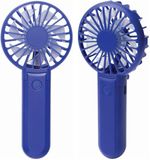 Trendoz Typhoon Mini handventilator - 2x - blauw - 8 x 17 cm - 3 snelheden - USB