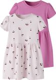 NAME IT MINI robe mi-longue - rose clair/rose vif (lot de 2)