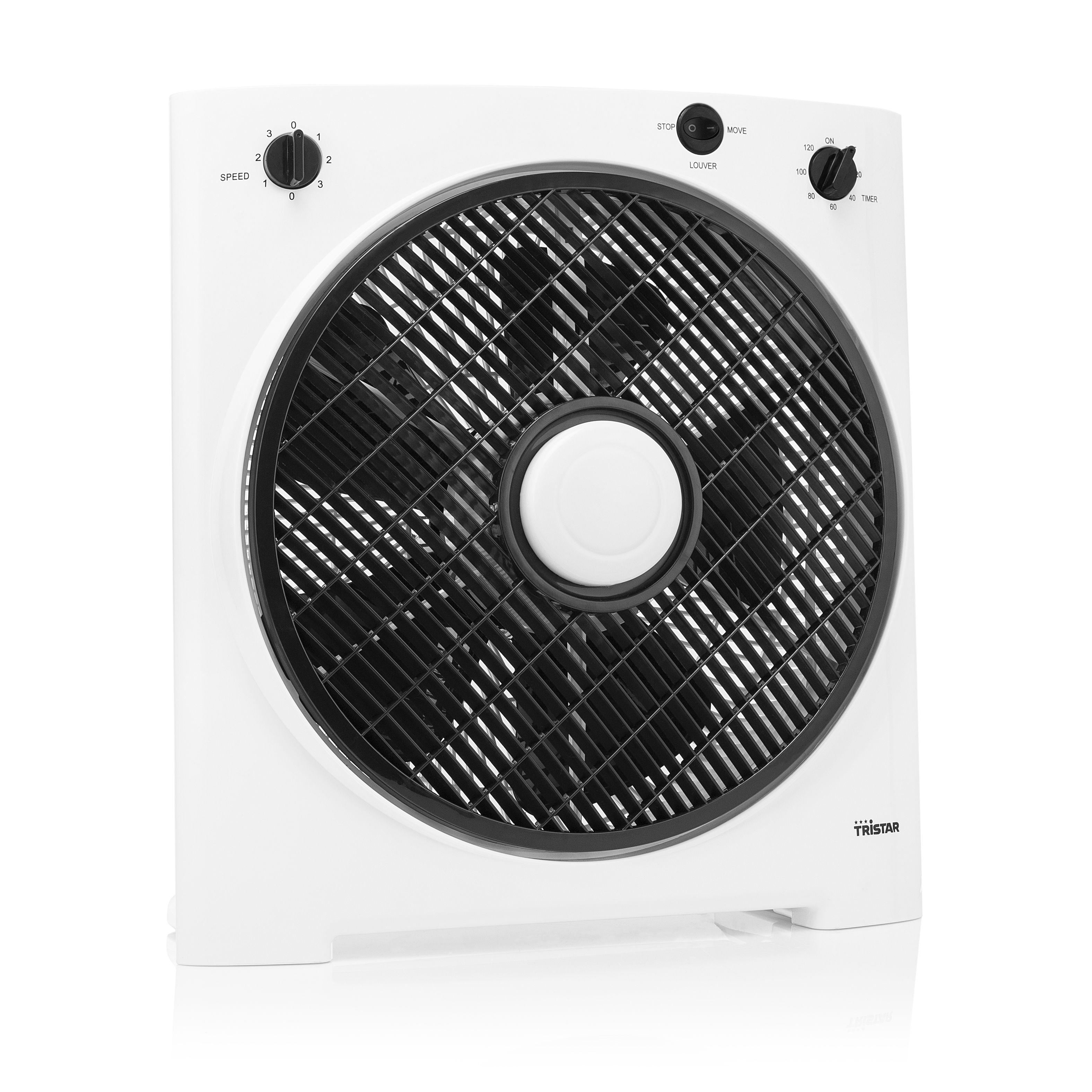 Tristar VE-5858 Boxventilator - 3 Snelheden - Timer - Zwart/Wit