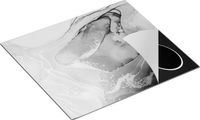 Chefcare Inductie Beschermer Abstracte Kunst van Marmer - Zwart Wit - 57,6x51,6 cm