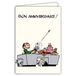 Afie GLCT-0183 Wenskaart voor verjaardag Gaston Lagaffe Vintage Fles Champagne Cake Hummer BD Comic Humoristisch Belgisch karakter Gag Gaffes Franquin