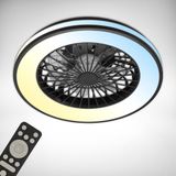 Briloner Fantus - Plafondventilator met verlichting - LED plafondlamp met ventilator - ventilator lamp dimbaar - 5 snelheden - Ø48,5cm - zwart