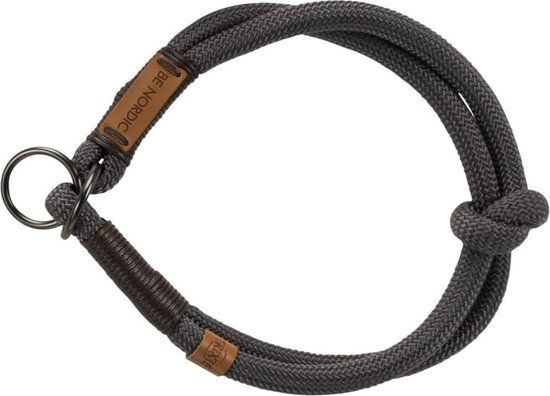 TRIXIE Be Nordic Slip Halsband Hond - Donkergrijs / Bruin - 45 cm