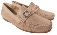 Sioux Mocassin Cortizia-723-H Avola Zand Reptile Print Suède Verwisselbaar Voetbed Wijdte H