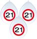 Folat Bv 16x stuks Ballonnen 21 jaar verkeersbord versiering
