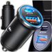 KRUMAD Chargeur de voiture USB-C PD 30W + USB-A QC 3.0, double port chargeur rapide 52,5W pour smartphone, tablette, allume-cigare 12V