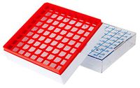 NeoLab 7-8032 Kryoboxen (PC), 81 plaatsen, 53 mm hoog, rood (4-pack)
