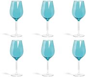 Enjoy Excelsa Italiaans Design Set van 6 Blauwe Wijnglazen – Gespoten Glas, Modern Design