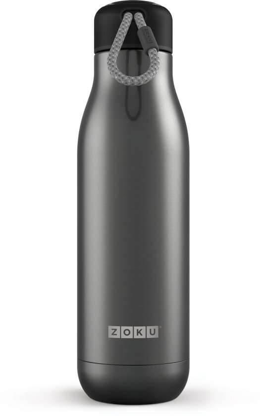 Zoku Hydration Drinkbeker - RVS - 750 ml - Zilverkleurig