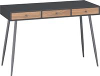 en.casa Bureau Tumba 76x115x48 cm zwart en walnootkleurig