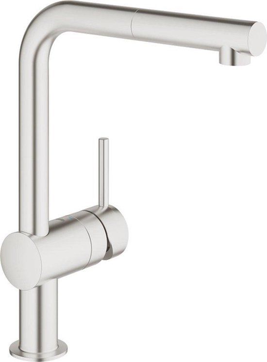 GROHE Minta Keukenkraan - L-uitloop - SuperSteel (RVS look)