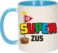 Bellatio Decorations Cadeau koffie/thee mok voor zus - blauw - super Zus - 300 ml