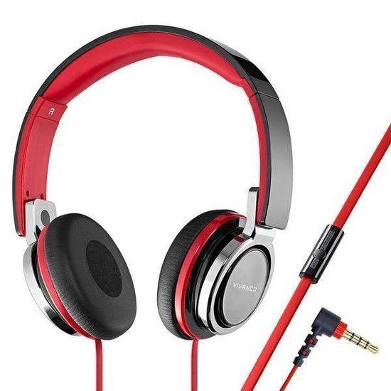 Vivanco SR 770 HiFi On Ear koptelefoon Zwart, Rood