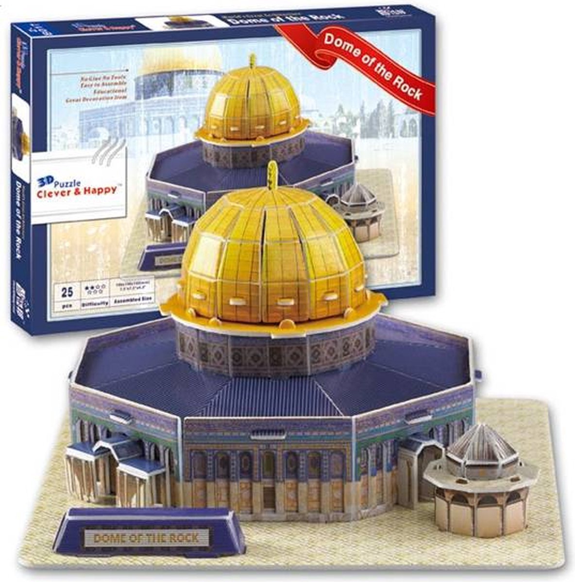 Clever Happy land Creboblocks 3D Foam Puzzel Dome of The Rock 25 ST