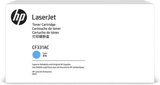 HP 654A Cyan Toner Cartridge - CF331AC - LaserJet - M651
