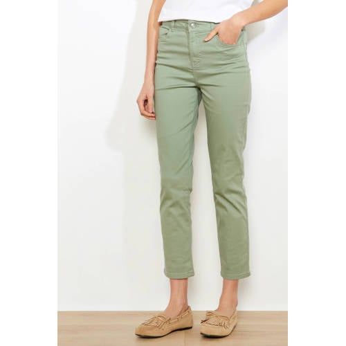 LOLALIZA denim slim high waist broek kaki