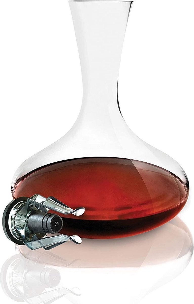 Le Creuset Vitesse Wijnbeluchter en Wijnfontein Decanter, Loodvrij Kristallijn Glas voor Druppelvrije Giet, Model WA-142, 59149010005401