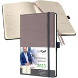 Sigel Conceptum weekagenda - A5 - 2025 (NL/FR/EN/DU) - taupe - hardcover