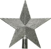 Decoris Kaemingk B.V. Kunststof ster piek/kerstboom topper zilver antiek 19 cm