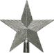 Decoris Kaemingk B.V. Kunststof ster piek/kerstboom topper zilver antiek 19 cm