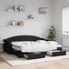 Maison Exclusive Lit gigogne extensible avec tiroirs, noir, 80x200 cm, revêtement