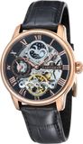 Thomas Earnshaw Longitude Automatisch Heren Polshorloge Roze Staal Zwart Leer Mineraalglas 44mm