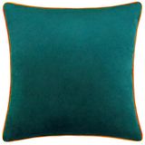 Paoletti Meridian 55x55 FEATHCUSH Tea/CLE, Teal Blauw/Clementine Orange, 55x55cm